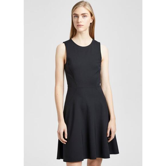 Theory Stretch Nylon Black Mod Panel Dress Retail $ 345 Size Small EUC - Picture 1 of 10